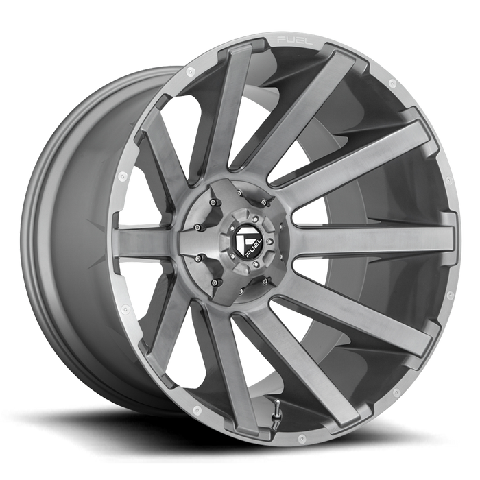 Fuel 1PC D714 CONTRA PLATINUM 20X10 -19 6X135/6X5.3/6X139.7/6X5.5 BRUSHED GUN METAL TINTED CLEAR