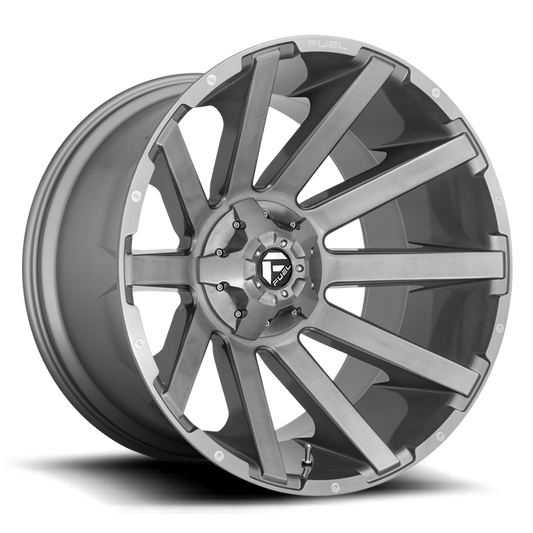 Fuel 1PC D714 CONTRA PLATINUM 20X10 -19 6X135/6X5.3/6X139.7/6X5.5 BRUSHED GUN METAL TINTED CLEAR
