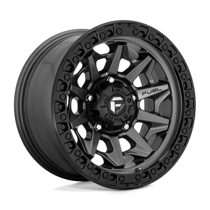 Fuel 1PC D716 COVERT 15X8 -19 6X139.7/6X5.5 Matte Gun Metal Black Bead Ring