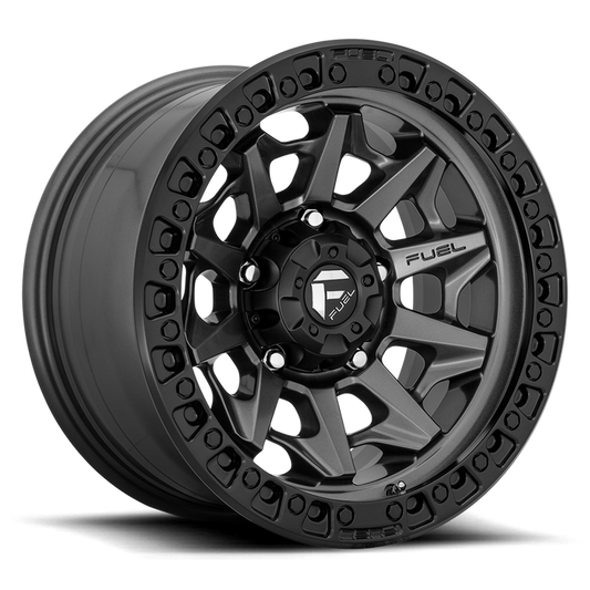 Fuel 1PC D716 COVERT 17X8.5 14 6X120/6X120 Matte Gun Metal Black Bead Ring
