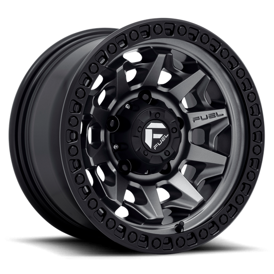 Fuel 1PC D716 COVERT 15X8 -19 5X139.7/5X5.5 Matte Gun Metal Black Bead Ring