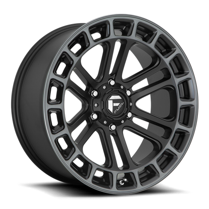Fuel 1PC D720 HEATER 17X9 -12 6X139.7/6X5.5 Matte Black Double Dark Tint Machined