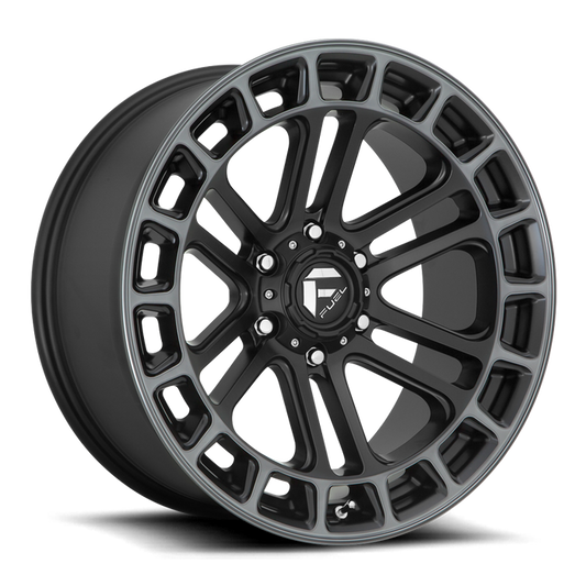 Fuel 1PC D720 HEATER 20X9 1 6X139.7/6X5.5 Matte Black Double Dark Tint Machined
