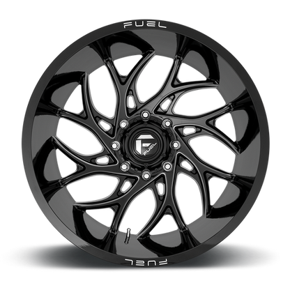 Fuel 1PC D741 RUNNER 22X12 -44 5X139.7 GLOSS BLACK MILLED