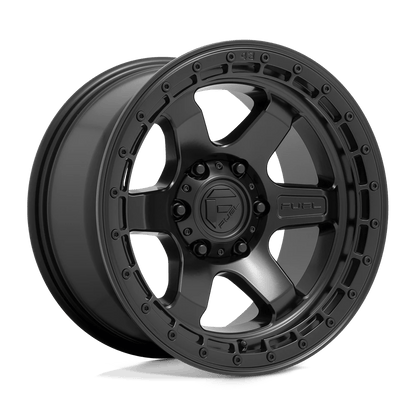 Fuel 1PC D750 BLOCK 18X9 20 6X139.7/6X5.5 Matte Black With Black Ring