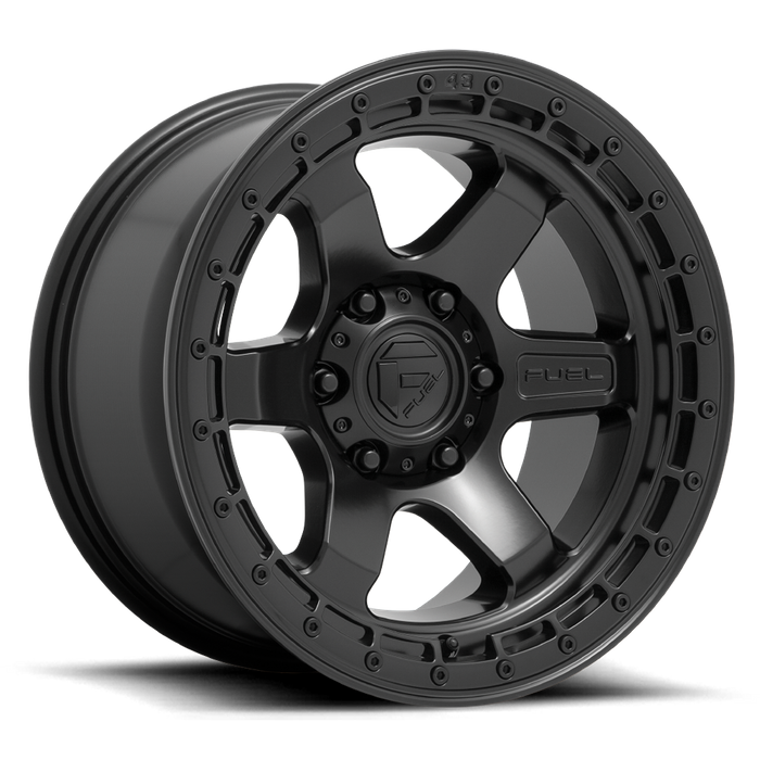 Fuel 1PC D750 BLOCK 17X9 1 6X120/6X120 Matte Black With Black Ring