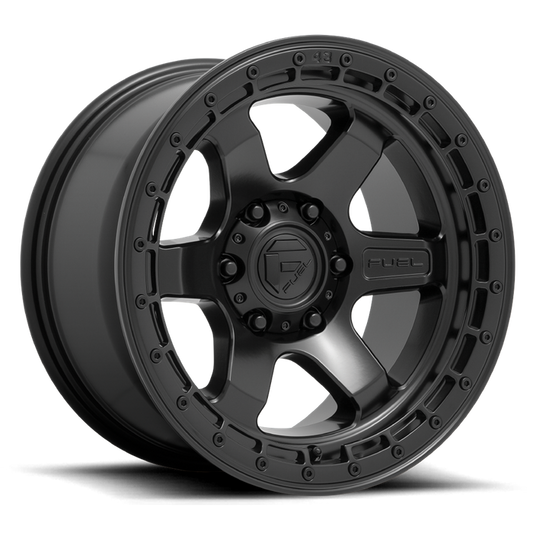Fuel 1PC D750 BLOCK 17X9 1 6X120/6X120 Matte Black With Black Ring