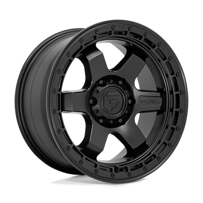 Fuel 1PC D750 BLOCK 18X9 20 6X120/6X120 Matte Black With Black Ring