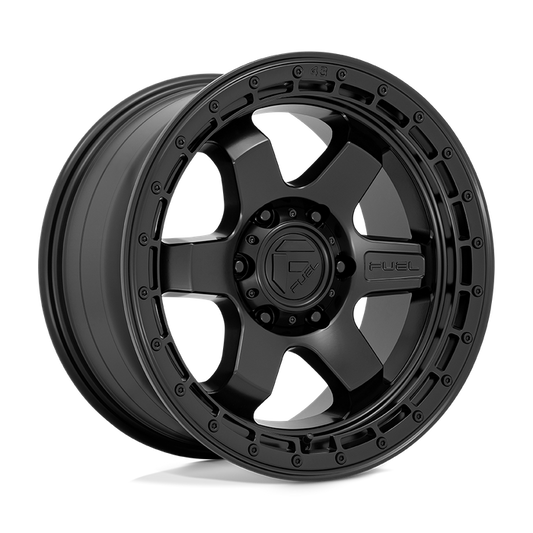 Fuel 1PC D750 BLOCK 18X9 20 6X114.3/6X4.5 Matte Black With Black Ring