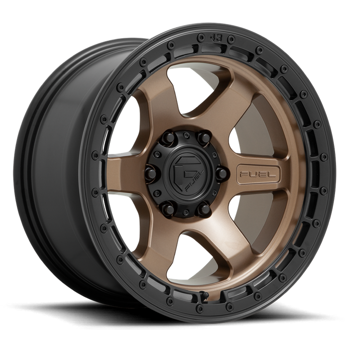 Fuel 1PC D751 BLOCK 17X9 -12 6X139.7/6X5.5 Matte Bronze With Black Ring