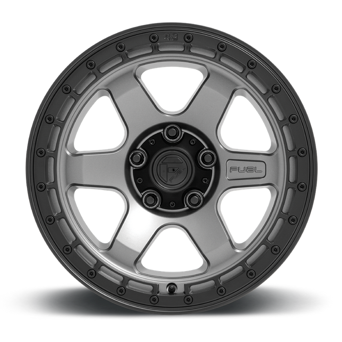 Fuel 1PC D752 BLOCK 17X9 -12 5X127/5X5.0 Matte Gunmetal With Black Ring