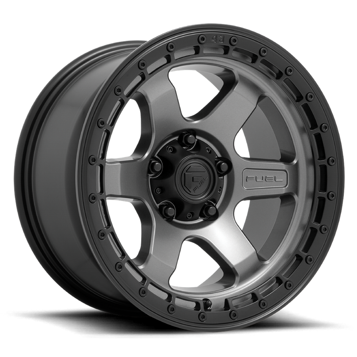 Fuel 1PC D752 BLOCK 17X9 -12 5X127/5X5.0 Matte Gunmetal With Black Ring