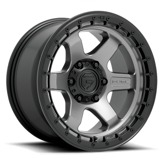 Fuel 1PC D752 BLOCK 17X9 1 6X139.7/6X5.5 Matte Gunmetal With Black Ring