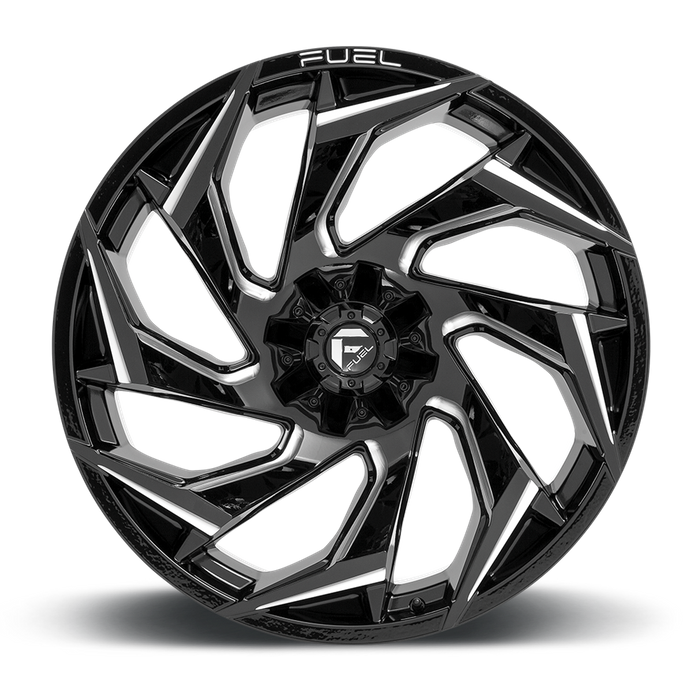 Fuel 1PC D753 REACTION 24X12 -44 8X170/8X6.7 Gloss Black Milled