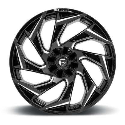 Fuel 1PC D753 REACTION 24X12 -44 8X170/8X6.7 Gloss Black Milled