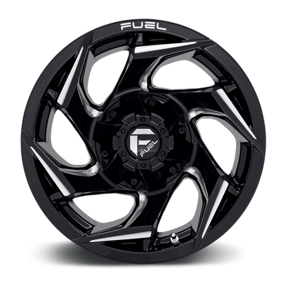 Fuel 1PC D753 REACTION 15X8 -18 5X114.3/5X120.65/5X4.5/4.75 Gloss Black Milled