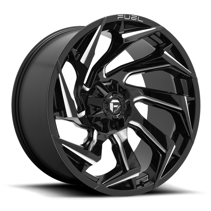 Fuel 1PC D753 REACTION 24X12 -44 8X180/8X7.1 Gloss Black Milled