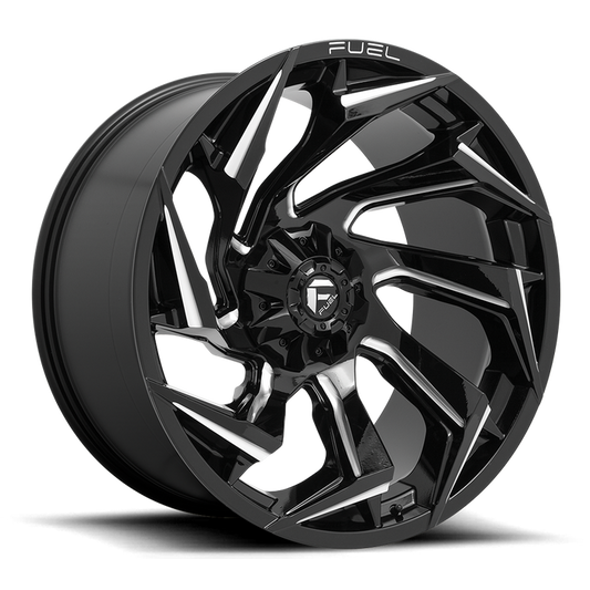 Fuel 1PC D753 REACTION 24X12 -44 5X127/5X139.7/5X5.0/5.5 Gloss Black Milled