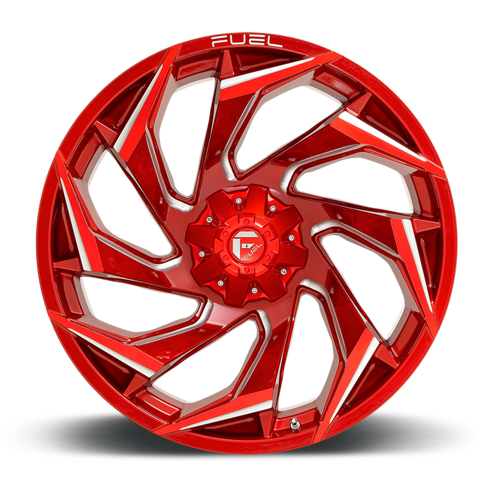 Fuel 1PC D754 REACTION 24X12 -44 8X180/8X7.1 Candy Red Milled