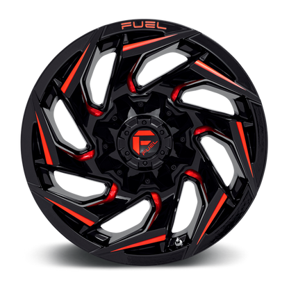 Fuel 1PC D755 REACTION 17X9 1 6X135/6X5.3/6X139.7/6X5.5 Gloss Black Milled With Red Tint