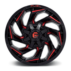 Fuel 1PC D755 REACTION 18X9 1 8X165.1/8X6.5 Gloss Black Milled With Red Tint