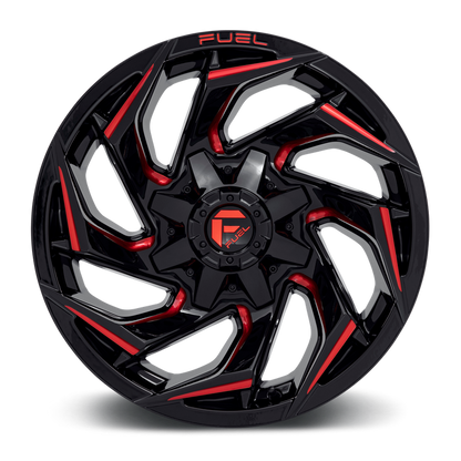 Fuel 1PC D755 REACTION 18X9 1 5X139.7/5X150/5X5.5/150 Gloss Black Milled With Red Tint