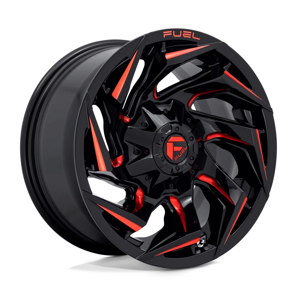 Fuel 1PC D755 REACTION 20X9 1 8X170/8X6.7 Gloss Black Milled With Red Tint