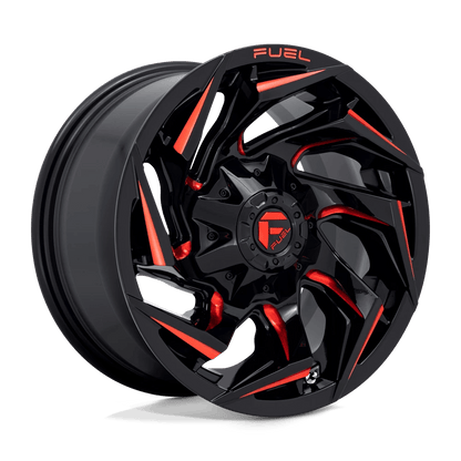 Fuel 1PC D755 REACTION 20X9 1 8X170/8X6.7 Gloss Black Milled With Red Tint