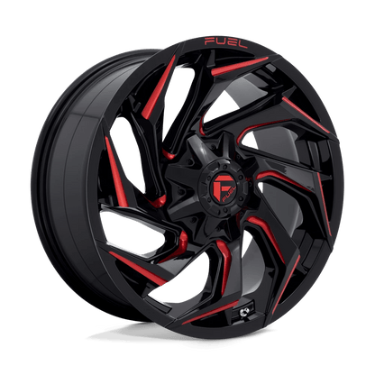 Fuel 1PC D755 REACTION 20X9 20 8X165.1/8X6.5 Gloss Black Milled With Red Tint