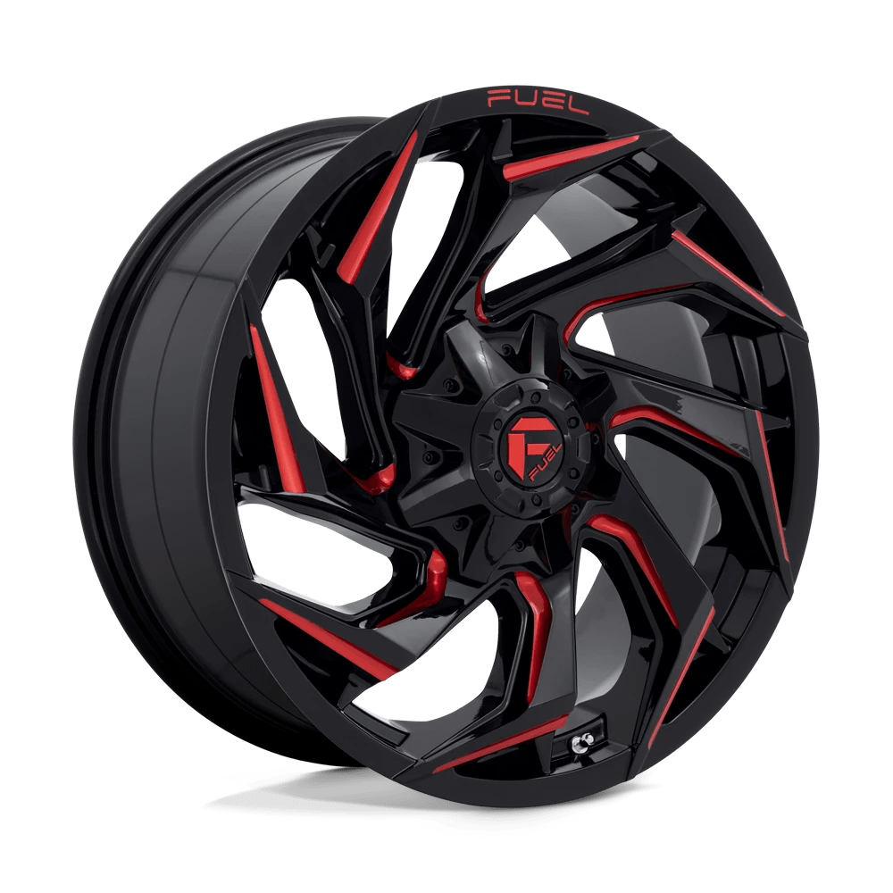 Fuel 1PC D755 REACTION 20X9 20 8X170/8X6.7 Gloss Black Milled With Red Tint