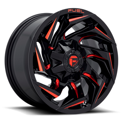 Fuel 1PC D755 REACTION 17X9 -12 5X139.7/5X150/5X5.5/150 Gloss Black Milled With Red Tint