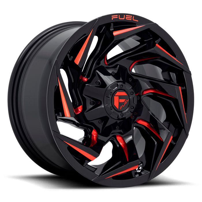 Fuel 1PC D755 REACTION 17X9 1 5X139.7/5X150/5X5.5/150 Gloss Black Milled With Red Tint