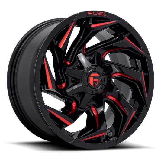 Fuel 1PC D755 REACTION 18X9 1 6X135/6X5.3/6X139.7/6X5.5 Gloss Black Milled With Red Tint