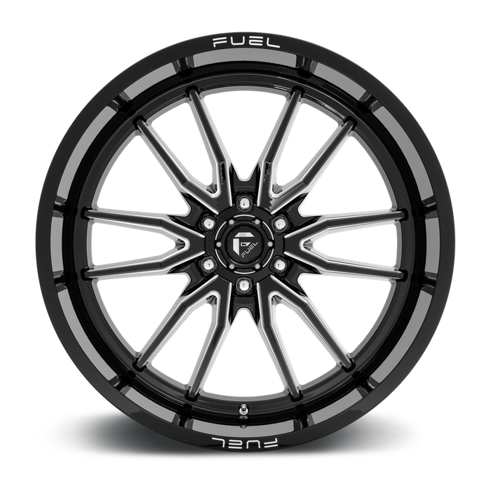 Fuel 1PC D761 CLASH 24X12 -44 6X139.7/6X5.5 Gloss Black Milled