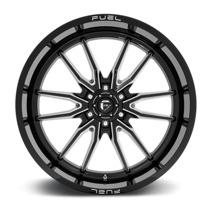 Fuel 1PC D761 CLASH 24X12 -44 6X139.7/6X5.5 Gloss Black Milled