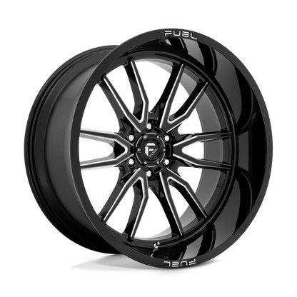 Fuel 1PC D761 CLASH 24X12 -44 6X139.7/6X5.5 Gloss Black Milled