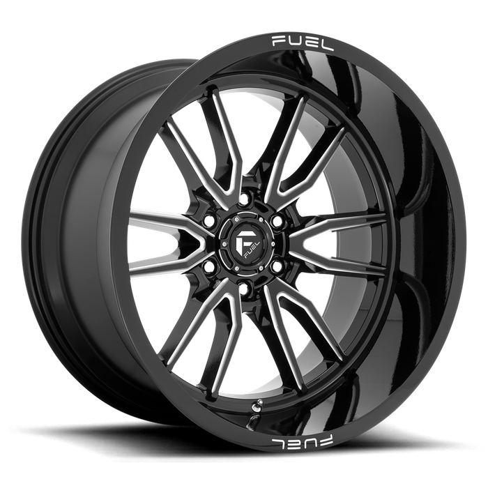 Fuel 1PC D761 CLASH 22X12 -44 6X139.7/6X5.5 Gloss Black Milled