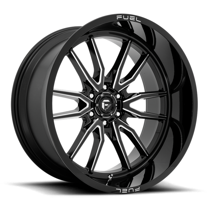 Fuel 1PC D761 CLASH 24X12 -44 6X139.7/6X5.5 Gloss Black Milled