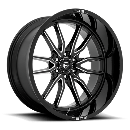 Fuel 1PC D761 CLASH 24X12 -44 6X139.7/6X5.5 Gloss Black Milled