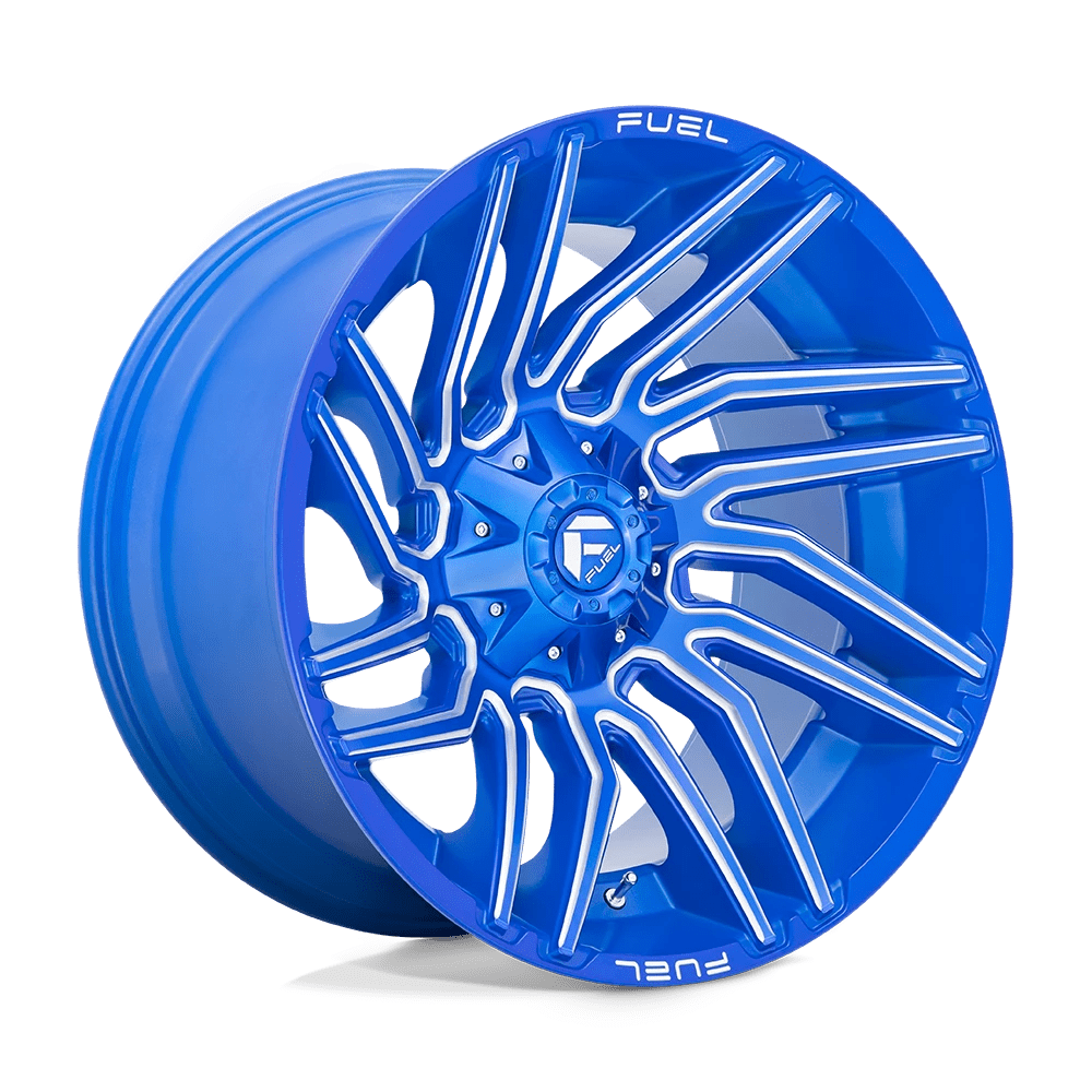 Fuel 1PC D774 TYPHOON 22X12 -44 5X114.3/5X127/5X4.5/5.0 Anodized Blue Milled