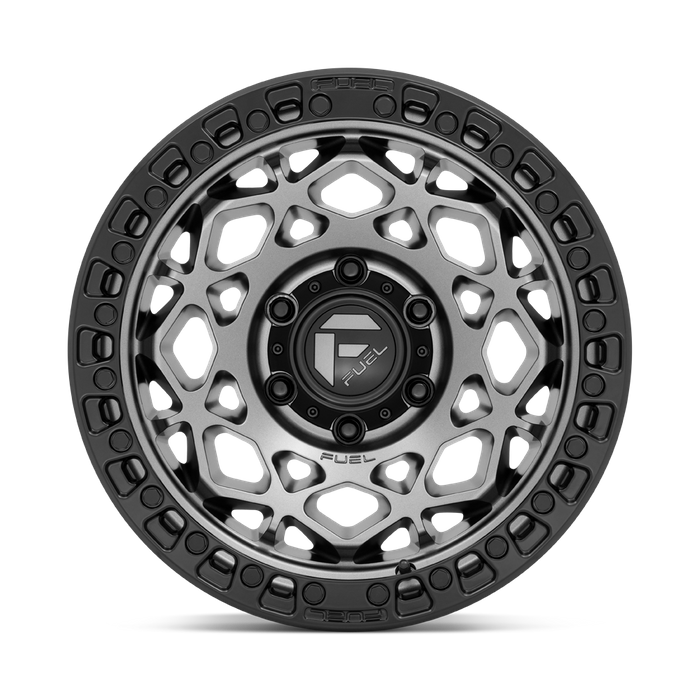 Fuel 1PC D784 UNIT 17X9 -12 6X139.7/6X5.5 Gunmetal With Matte Black Ring