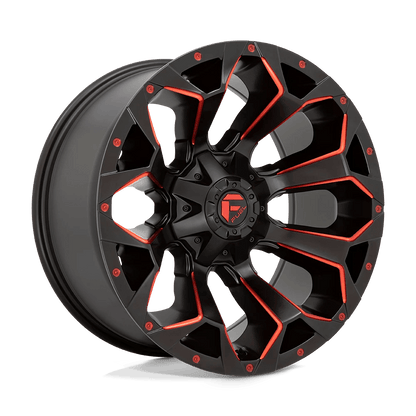 Fuel 1PC D787 ASSAULT 20X10 -18 5X139.7/5X150/5X5.5/150 Matte Black Red Milled