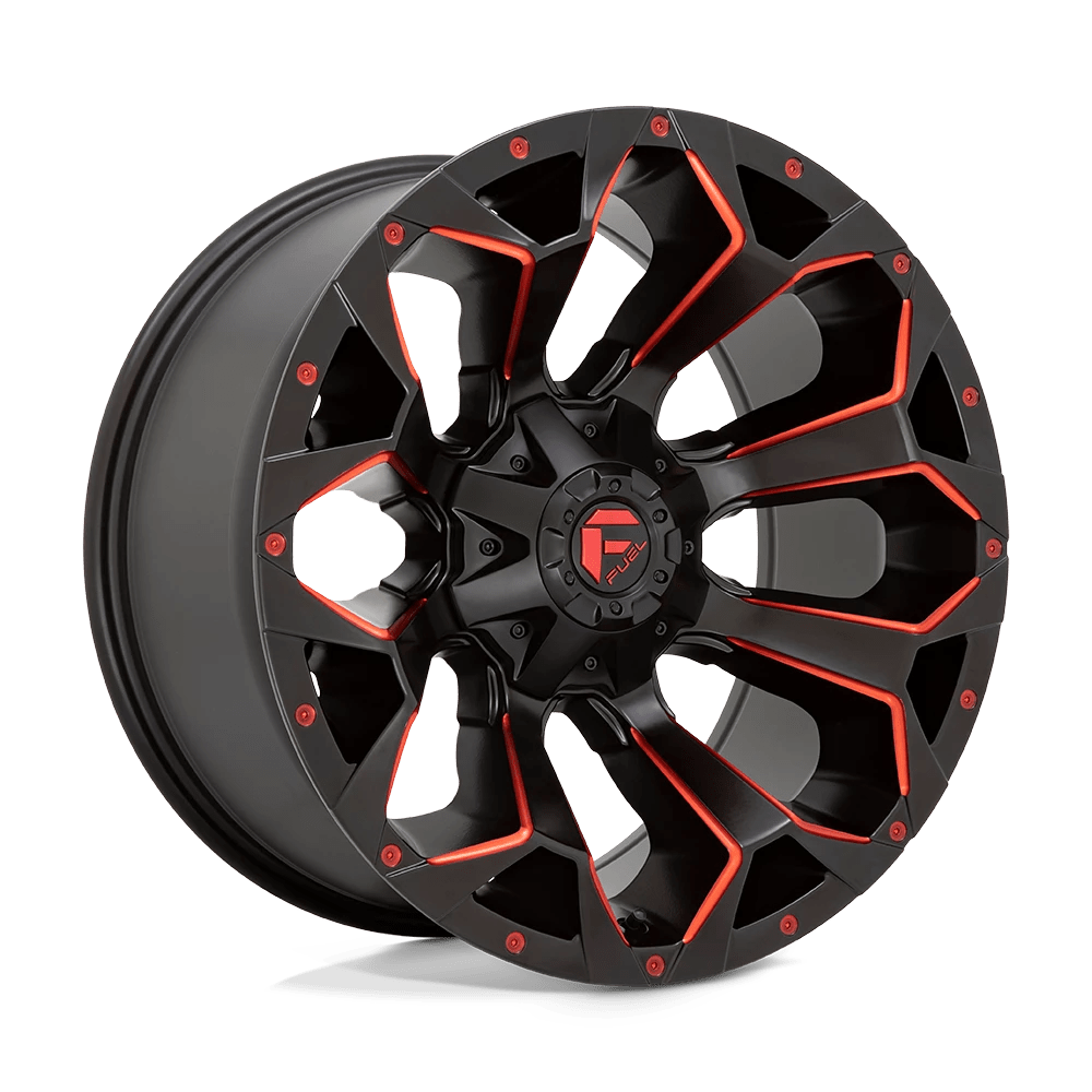 Fuel 1PC D787 ASSAULT 20X12 -43 6X135/6X5.3/6X139.7/6X5.5 Matte Black Red Milled