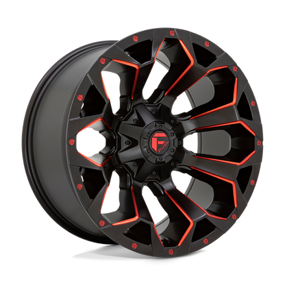 Fuel 1PC D787 ASSAULT 22X10 -18 5X114.3/5X127/5X4.5/5.0 Matte Black Red Milled