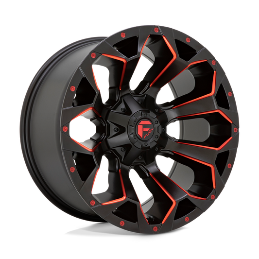 Fuel 1PC D787 ASSAULT 20X9 1 8X170/8X6.7 Matte Black Red Milled