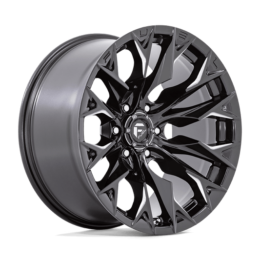 FUEL 1PC D803 FLAME 20X9 1 5X127 GLOSS BLACK MILLED