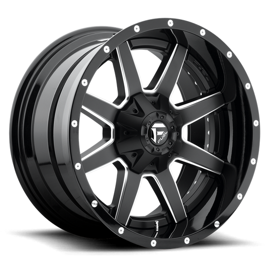 Fuel 2PC D262 MAVERICK 24X16 -100 8X170/8X6.7 GLOSS BLACK MILLED