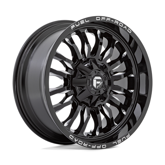 FUEL 1PC D795 ARC 20X10 -18 8X180/8X7.1 GLOSS BLACK MILLED