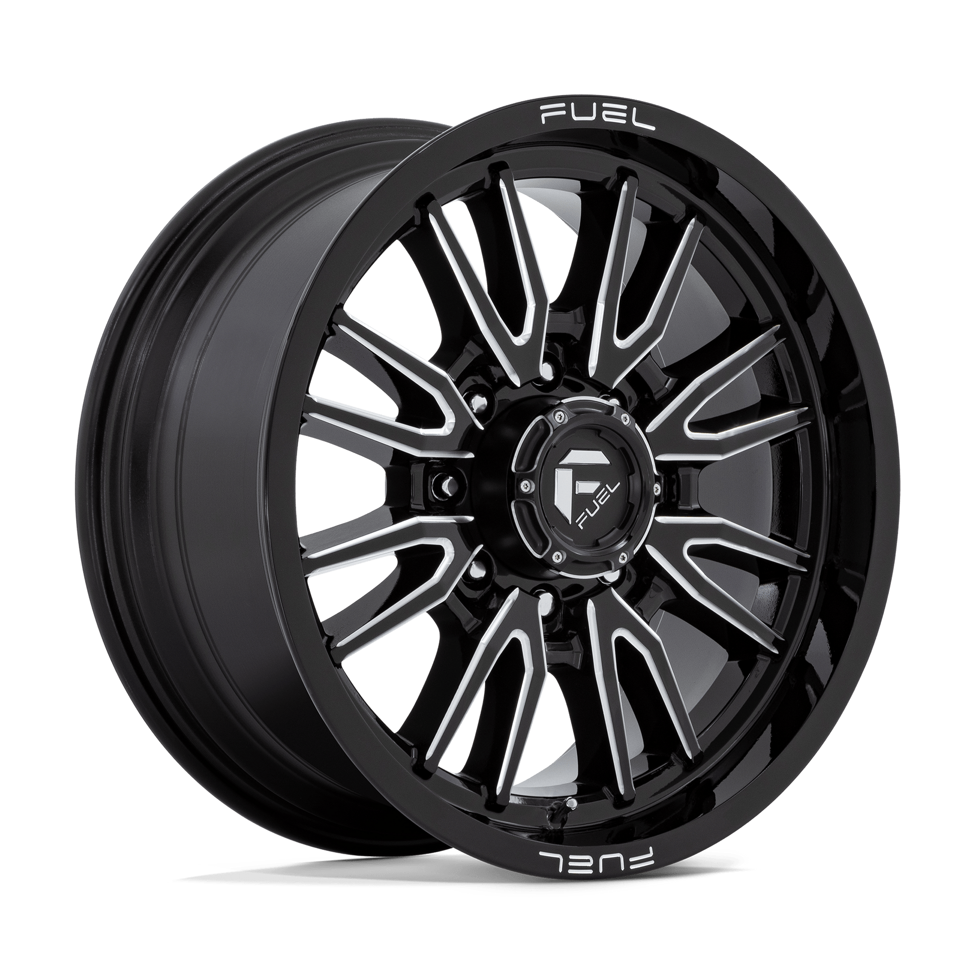 FUEL 1PC D761 CLASH 20X9 20 8X180/8X7.1 GLOSS BLACK MILLED