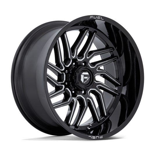 FUEL 1PC D807 HURRICANE 24X12 -44 8X165.1 GLOSS BLACK MILLED